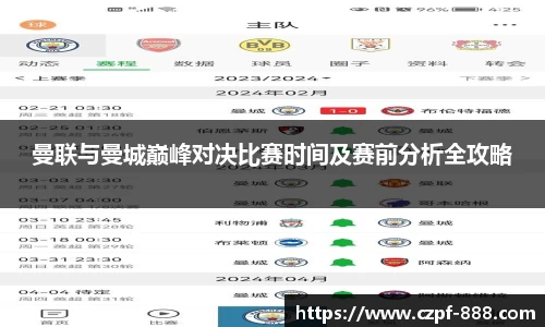 曼联与曼城巅峰对决比赛时间及赛前分析全攻略